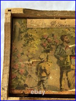 Antique Hand Crank Music Box Plays Dixie's Land Victorian Lithograph Working