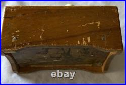 Antique Hand Crank Music Box Plays Dixie's Land Victorian Lithograph Working