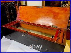 Antique Huge Early Swiss Cylinder Music Box- Nicole Or Lecoultre Freres
