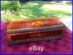 Antique Inlaid Rosewood 3 Cylinder Music Box. 150 Notes