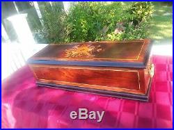 Antique Inlaid Rosewood 3 Cylinder Music Box. 150 Notes