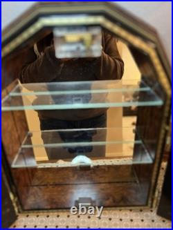 Antique Inlaid Wood Burl Curio Cabinet Jewelry Box with Music Box Made in Italy Antique Inlaid Wood Burl Curio Cabinet Jewelry Box with Music Box Made in Italy