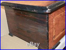 Antique Inlaid and Grain Painted Cylinder Music Box 12 Songs Aires 27 3/8 Long
