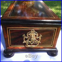 Antique Inlayed Rosewood 50 Note Music/jewelry Box