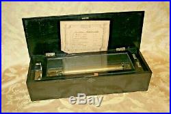 Antique JH Heller BERN Swiss Made Rosewood Case Cylinder Music Box Needs Work