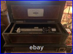 Antique Jacot & Son Cylinder Table Top Music Box Large Includes 4 Cylinders