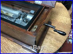 Antique Jacot's Pre-1900 Cylinder Type Music Box Plays 12 Tunes