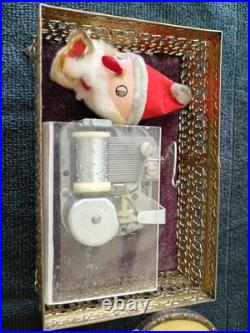 Antique Jewelry Music Box, Needlework Hand Mirror & Lipstick Holder