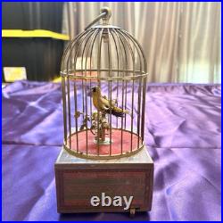 Antique Karl Griesbaum Singing Bird in a Cage Music Box German Automaton Brass