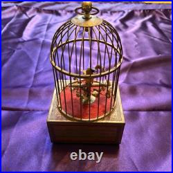 Antique Karl Griesbaum Singing Bird in a Cage Music Box German Automaton Brass