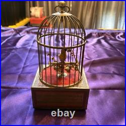 Antique Karl Griesbaum Singing Bird in a Cage Music Box German Automaton Brass