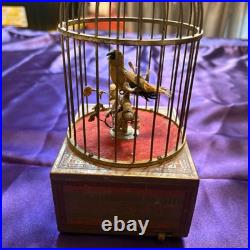 Antique Karl Griesbaum Singing Bird in a Cage Music Box German Automaton Brass
