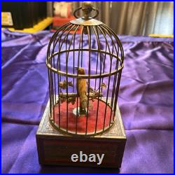Antique Karl Griesbaum Singing Bird in a Cage Music Box German Automaton Brass