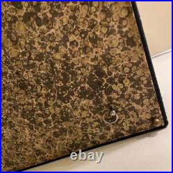 Antique Large Italian Leather Gilded Music Box Handmade Paper Lined Estate Find