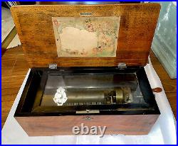 Antique Large Swiss Cylinder Music Box 8 Airs By Jacot & Sons