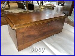 Antique Large Swiss Cylinder Music Box 8 Airs By Jacot & Sons