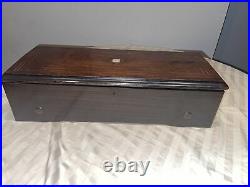 Antique Large Swiss Cylinder Music Box With Ornate Case- 8 Airs