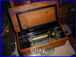Antique Late 19th C Swiss Made Mermod Freres Music Box 17x9x7