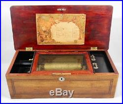 Antique Late 19th Century Victorian Cylinder Swiss Music Box by Mermod Frères