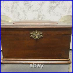 Antique MIRA Swiss Music Box Mahogany With16 6.75 11 Discs Work