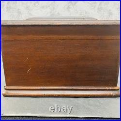Antique MIRA Swiss Music Box Mahogany With16 6.75 11 Discs Work