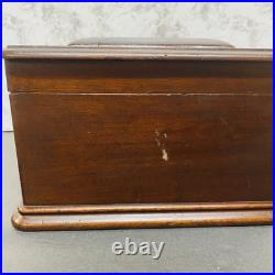 Antique MIRA Swiss Music Box Mahogany With16 6.75 11 Discs Work