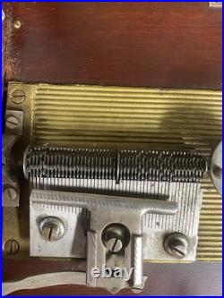 Antique MIRA Swiss Music Box Mahogany With16 6.75 11 Discs Work
