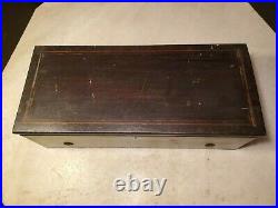 Antique MUSIC BOX Cylinder Type Runs & Plays Has Many Broken Teeth-Rough Project