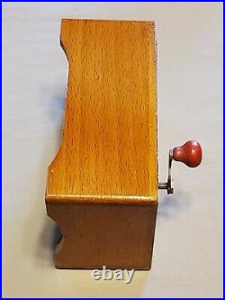 Antique Manivelle Wooden Music Box #14, Made in Switzerland, 1890's -1900's V. G. C