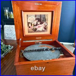 Antique Mechanical Perfection Music Box with (8) Original 14 Discs Included