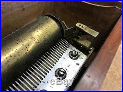 Antique Mid 1800's Music Box Key Wind Single Cylinder Works Nice