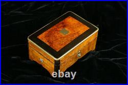Antique Miniature 3-Air Music Box in Burrwood Case, Circa 1885 #25