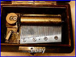 Antique Miniature Swiss Music Box Comb Teeth Good