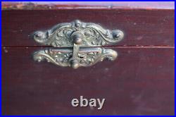 Antique Mira Empress Hand Crank Wood Swiss Music Box & 4 Metal Discs Vintage