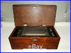 Antique Music Box 1800's Cylinder Type, Plays In The Sweet By And By Works