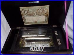 Antique Music Box Antique Inlay Music Box With 10 Tunes, Plays Great