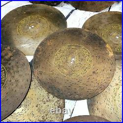 Antique Music Box Discs Disks 10-5/8 inch Germany Brass Lot of 15 Loose Very Old