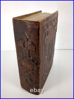 Antique Music Box Leather Book Album Gueissaz 1884 Switzerland Movement