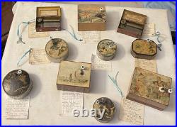 Antique Music Box Manivelles, Transit Boxes, & Album Collection