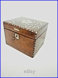 Antique Music Box Mother of Pearl inlays Jewelry Box circa 1860
