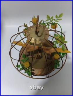 Antique Musical Bird Cage birds tetter totter Tested Working