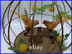 Antique Musical Bird Cage birds tetter totter Tested Working