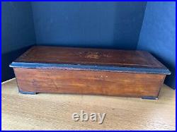 Antique Nicole Freres Circa 1880 Swiss 25 Music Box Wooden Case Decor Inlaid