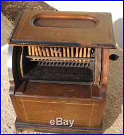 Antique ORGANINA Expression MUSICAL MARVEL Hand Crank Roller Organ Music Box H