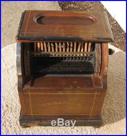 Antique ORGANINA Expression MUSICAL MARVEL Hand Crank Roller Organ Music Box H