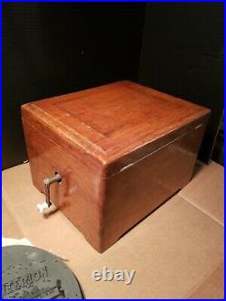 Antique Oak Criterion Disc Music Box see viceo