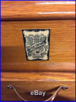 Antique Oak Imperial Symphonion Music Box