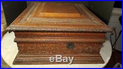 Antique Olympia Music Box Oak Case Large And Extremely Ornate Project Part