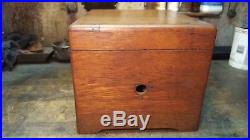 Antique Olympia No. 1 Music Box w 8 Discs-Restoration Project Parts Oak Case