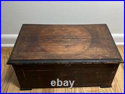 Antique Orchestral 3 Bell & Butterfly Cylinder Music Box 10 Airs Songs Read